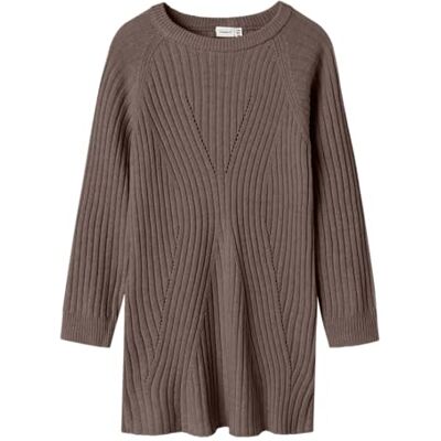 NAME IT flicka Nkfrikine Ls stickad klänning Pb, Kaffekvarts, 122 NAME IT flicka Nkfrikine Ls stickad klänning Pb, Kaffekvarts, 122