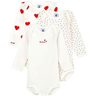 Petit Bateau Baby flickor långärmad randig kropp (förpackning med 3), Variant 1, 3 månader Petit Bateau Baby flickor långärmad randig kropp (förpackning med 3), Variant 1, 3 månader