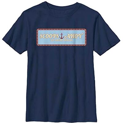Stranger Things Unisex barn Scoops Ahoy Panel kortärmad t-shirt, marinblå blå, en storlek, marinblå, XL Stranger Things Unisex barn Scoops Ahoy Panel kortärmad t-shirt, marinblå blå, en storlek, marinblå, XL