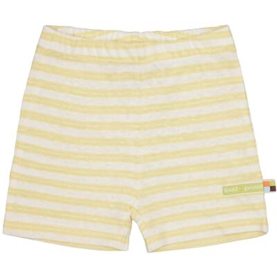 loud + proud unisex barn randig med linne, tillverkad av ekologisk bomull, GOTS certifierade lediga shorts, blond, 74-80 loud + proud unisex barn randig med linne, tillverkad av ekologisk bomull, GOTS certifierade lediga shorts, blond, 74-80