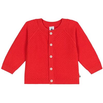 Petit Bateau Kofta för bebisflicka, Färg: röd, 12 M�nader Petit Bateau Kofta för bebisflicka, Färg: röd, 12 M�nader
