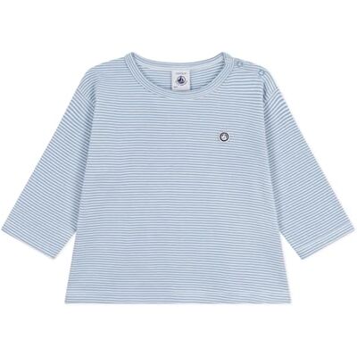 Petit Bateau Långärmad bomullströja för baby, randig, Adriatic/Marshmallow, 3 �r Petit Bateau Långärmad bomullströja för baby, randig, Adriatic/Marshmallow, 3 �r