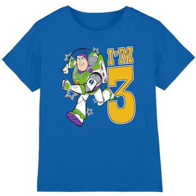 Toy Story Birthday Buzz I'm 3 unisex barn t-shirt, kunglig, 7-8 år, Kunglig, 7-8 År Toy Story Birthday Buzz I'm 3 unisex barn t-shirt, kunglig, 7-8 år, Kunglig, 7-8 År