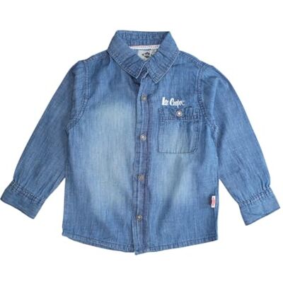 Lee Cooper Pojkskjorta långärmad skjorta bomull blå 6 år, Färg: blå, 6 �r Lee Cooper Pojkskjorta långärmad skjorta bomull blå 6 år, Färg: blå, 6 �r