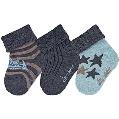 Sterntaler Baby pojkar baby strumpor 3-pack grävmaskinsstrumpor, Blå mel., 17-18 EU Sterntaler Baby pojkar baby strumpor 3-pack grävmaskinsstrumpor, Blå mel., 17-18 EU