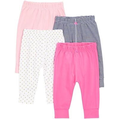 Simple Joys by Carter's Simple Joys av Carter's Baby Girls 4-pack byxor, Marinblå rand/blek persika/rosa/vita prickar, 3-6 månader Simple Joys by Carter's Simple Joys av Carter's Baby Girls 4-pack byxor, Marinblå rand/blek persika/rosa/vita prickar, 3-6 månader