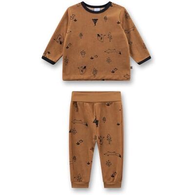 Sanetta Babypyjamas brun hållbar och bekväm pyjamas av frotté för pojkar. Långärmad pyjamas med rävheltäckande babypyjamas, BRUN, 80 Sanetta Babypyjamas brun hållbar och bekväm pyjamas av frotté för pojkar. Långärmad pyjamas med rävheltäckande babypyjamas, BRUN, 80