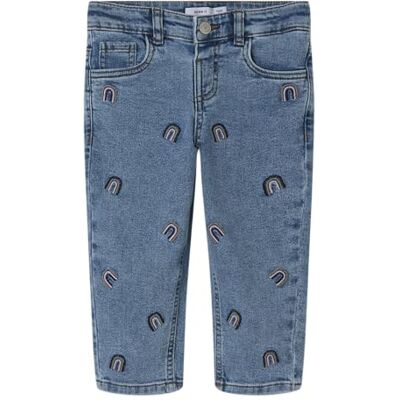 NAME IT Nmfbella Mom Emb Jeans 1224-Sm Noos, Denimblå, 80 NAME IT Nmfbella Mom Emb Jeans 1224-Sm Noos, Denimblå, 80