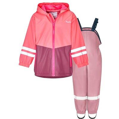 Playshoes Tvådelad regndräkt, fleecefoder, fodrad dräkt, Rosa, 98 Playshoes Tvådelad regndräkt, fleecefoder, fodrad dräkt, Rosa, 98