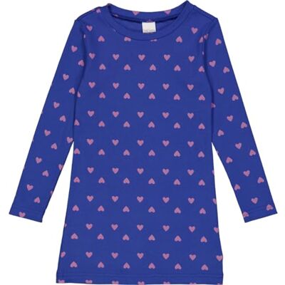 Fred's World by Green Cotton flicka hjärta L/S casual klänning, Star blå/rosa haze, 134 Fred's World by Green Cotton flicka hjärta L/S casual klänning, Star blå/rosa haze, 134