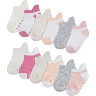 HUGGIES Little Hugs dra på spädbarnsstrumpor (12-pack) (12-pack) unisex baby, Beige/vit/rosa/grå, 6-12 månader HUGGIES Little Hugs dra på spädbarnsstrumpor (12-pack) (12-pack) unisex baby, Beige/vit/rosa/grå, 6-12 månader
