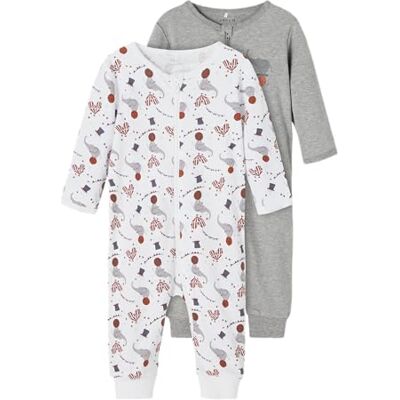 NAME IT Unisex baby småbarn pyjamas, Grå melange, 50 cm NAME IT Unisex baby småbarn pyjamas, Grå melange, 50 cm