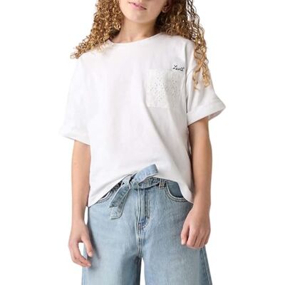 Levi's KT-Knit Top T-tröja Flicka, Glänsande vit, 2 år Levi's KT-Knit Top T-tröja Flicka, Glänsande vit, 2 år
