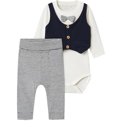 NAME IT Nbmadam Ls Body Set Noos, Mörk safir/detalj: w. randig byxa, 56 cm NAME IT Nbmadam Ls Body Set Noos, Mörk safir/detalj: w. randig byxa, 56 cm