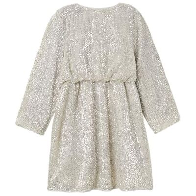 NAME IT flicka Nkfrantella Ls klänning kil, Beige, 134 NAME IT flicka Nkfrantella Ls klänning kil, Beige, 134