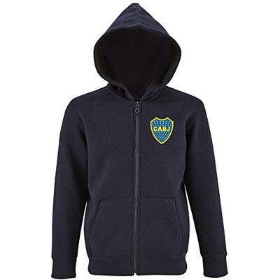 Boca Juniors Marinblå huvtröja med dragkedja för barn logotyp väst med dragkedja för barn Boca Juniors Marinblå huvtröja med dragkedja för barn logotyp väst med dragkedja för barn