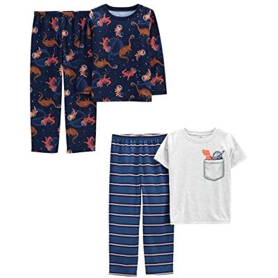 Simple Joys by Carter's pyjamas för pojkar (2-pack), Blå/grå/dinosaurie, 6 år Simple Joys by Carter's pyjamas för pojkar (2-pack), Blå/grå/dinosaurie, 6 år