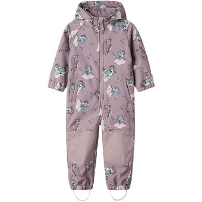NAME IT flicka NMFALFA08 Softshell Suit AOP1 FO NOOS regndräkt, lila, 116, lila, 116 NAME IT flicka NMFALFA08 Softshell Suit AOP1 FO NOOS regndräkt, lila, 116, lila, 116