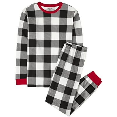 The Children's Place Unisex Baby Y Niños, Conjuntos De Pijama De Navidad, Algodón A Juego pyjamas-set (1-pack), Svart/vit, XL The Children's Place Unisex Baby Y Niños, Conjuntos De Pijama De Navidad, Algodón A Juego pyjamas-set (1-pack), Svart/vit, XL