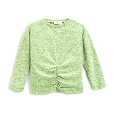 Koton Girls's crop långärmad mjuk texturerad rund krage T-shirt, Grön (786), 6-7 år Koton Girls's crop långärmad mjuk texturerad rund krage T-shirt, Grön (786), 6-7 år