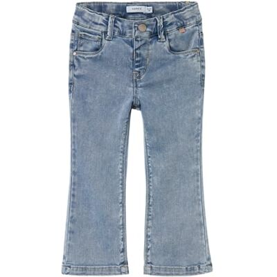 NAME IT Namn IT flicka Nmfsalli bootcut jeans 8292-To Noos, Ljusblå blekt denim, 116 cm NAME IT Namn IT flicka Nmfsalli bootcut jeans 8292-To Noos, Ljusblå blekt denim, 116 cm