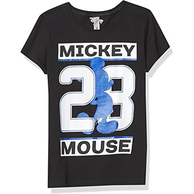 Disney -karaktärer Musse Shadow Date Girls Solid Crew T-shirt, Schwarz, XS Disney -karaktärer Musse Shadow Date Girls Solid Crew T-shirt, Schwarz, XS