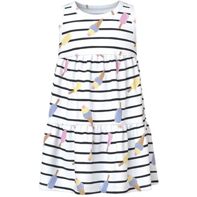 NAME IT Namn It Nmfvigga Spencer Dress, Ljus vit, 104 NAME IT Namn It Nmfvigga Spencer Dress, Ljus vit, 104