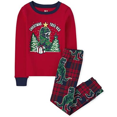 The Children's Place Baby Girls Family Matching, ört-pyjamas set, Baumwolle pyjamas, Tree-rex, 4 The Children's Place Baby Girls Family Matching, ört-pyjamas set, Baumwolle pyjamas, Tree-rex, 4