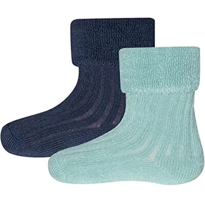 EWERS 2-pack babystrumpor – strumpor med ribbstruktur för barn, småbarn och spädbarn – ekologisk bomull, GOTS certifierad, tillverkad i Europa, Blå/ljusblå, 23-26 EU EWERS 2-pack babystrumpor – strumpor med ribbstruktur för barn, småbarn och spädbarn – ekologisk bomull, GOTS certifierad, tillverkad i Europa, Blå/ljusblå, 23-26 EU
