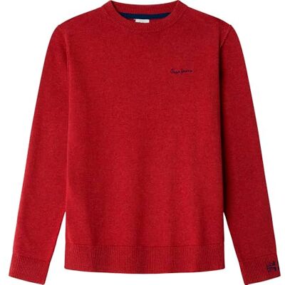 Pepe Jeans pojke TELIO Crew Stickat, röd (Merlot Red), 10, Röd (Merlot röd), 10 år Pepe Jeans pojke TELIO Crew Stickat, röd (Merlot Red), 10, Röd (Merlot röd), 10 år