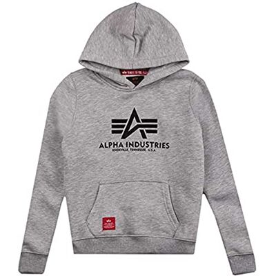 Alpha Industries Basic Hoody Barn/Tjejer Hoody för barn/tonåringar Grey Heather Alpha Industries Basic Hoody Barn/Tjejer Hoody för barn/tonåringar Grey Heather