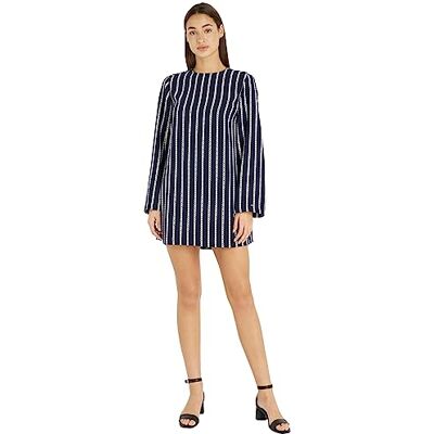 Tommy Hilfiger Dam Argyle Stripe Crepe Shift Klänning Fit & Flare, Argyle Stp/ökenhimmel, 60 SE Tommy Hilfiger Dam Argyle Stripe Crepe Shift Klänning Fit & Flare, Argyle Stp/ökenhimmel, 60 SE