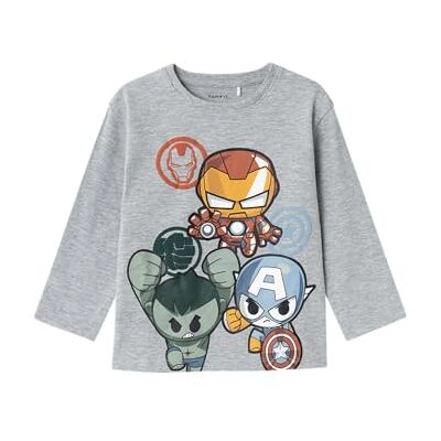 NAME IT pojkar Nmmanan Marvel Ls Nreg Top Mar långärmad tröja, Grå melange, 98 NAME IT pojkar Nmmanan Marvel Ls Nreg Top Mar långärmad tröja, Grå melange, 98