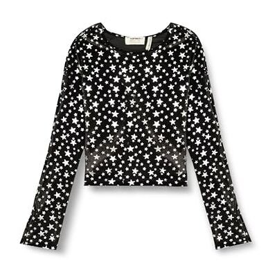 Koton Girls's T-shirt långärmad crew neck stjärna brightly tryckt blus, Svart mönster (bdl), 7-8 År Koton Girls's T-shirt långärmad crew neck stjärna brightly tryckt blus, Svart mönster (bdl), 7-8 År
