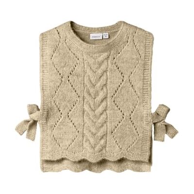 NAME IT Namn IT flicka Nmflea stickad väst, Peyote, 110 NAME IT Namn IT flicka Nmflea stickad väst, Peyote, 110