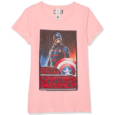 Marvel Little, Big Falcon and The Winter Soldier Stand Tall Cap Girls Kortärmad T-shirt Röd, X-Small, röd, XS Marvel Little, Big Falcon and The Winter Soldier Stand Tall Cap Girls Kortärmad T-shirt Röd, X-Small, röd, XS