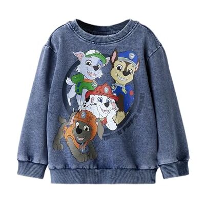 NAME IT Namn IT Nmmnihal Paw Nreg Sweat Cplg, Mellanblå denim, 92 NAME IT Namn IT Nmmnihal Paw Nreg Sweat Cplg, Mellanblå denim, 92