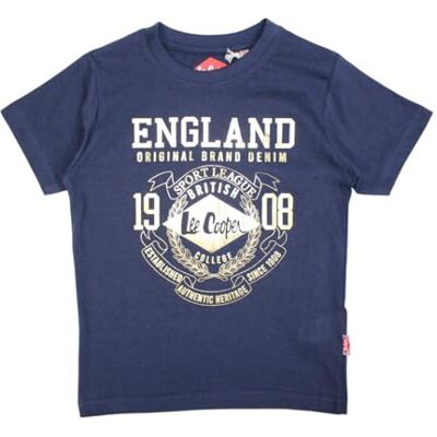 Lee Cooper Pojke T-shirt kortärmad topp bomull marinblå 8 år, Marin, 8 �r Lee Cooper Pojke T-shirt kortärmad topp bomull marinblå 8 år, Marin, 8 �r