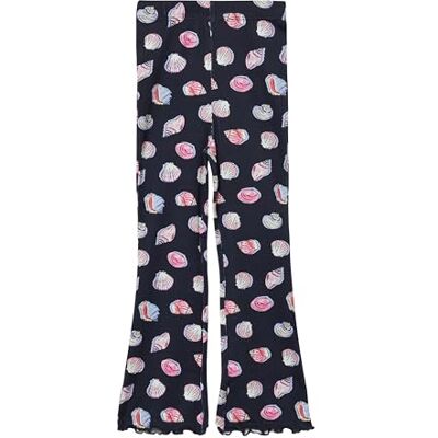 s.Oliver ribbade leggings med utsvängda ben och heltäckande tryck, Djupblå, 134 s.Oliver ribbade leggings med utsvängda ben och heltäckande tryck, Djupblå, 134