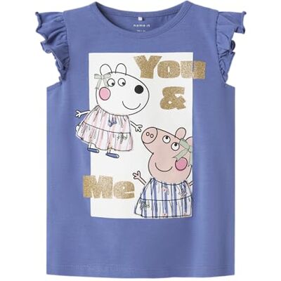 NAME IT Namn IT flicka Nmfamina Peppa Capsl Top Box Cplg, Blekt denim, 122-128 NAME IT Namn IT flicka Nmfamina Peppa Capsl Top Box Cplg, Blekt denim, 122-128