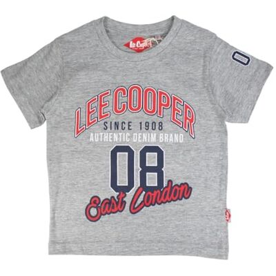 Lee Cooper T-shirt för pojkar – kortärmad topp – bomull – grå – 6 år, grå, 6 år Lee Cooper T-shirt för pojkar – kortärmad topp – bomull – grå – 6 år, grå, 6 år
