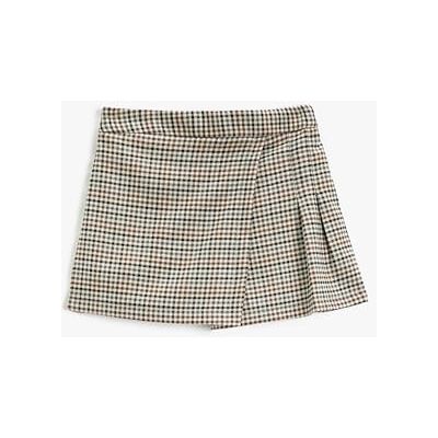 Koton Girls Pleated Detaily Skort Envelop, Brun kontroll (5c4), 9-10 Jahre Koton Girls Pleated Detaily Skort Envelop, Brun kontroll (5c4), 9-10 Jahre