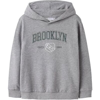 NAME IT Namn IT Nkmnewi Ls Nreg Sweat Wh Bru, Grå melange, 122-128 NAME IT Namn IT Nkmnewi Ls Nreg Sweat Wh Bru, Grå melange, 122-128