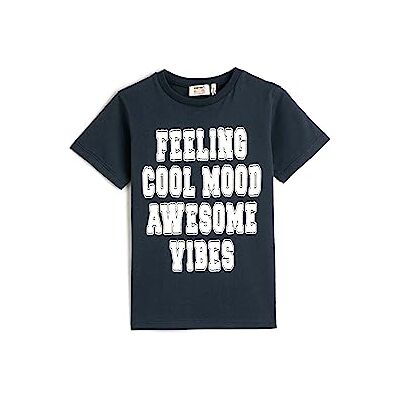 Koton Boys's Tryckt kortärmad crew neck bomull t-shirt, Marin (716), 6-7 �r Koton Boys's Tryckt kortärmad crew neck bomull t-shirt, Marin (716), 6-7 �r