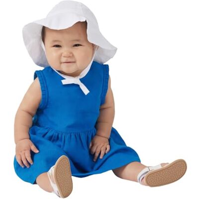 Petit Bateau Ärmlös klänning för flickor, Porslin, 12 månader Petit Bateau Ärmlös klänning för flickor, Porslin, 12 månader
