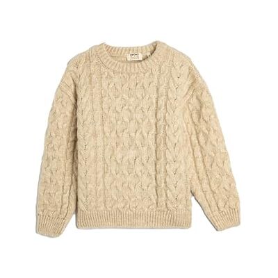 Koton Girls's Cable Knit Crew Neck Långärmad Soft Touch Tröja, Beige (057), 7-8 år Koton Girls's Cable Knit Crew Neck Långärmad Soft Touch Tröja, Beige (057), 7-8 år