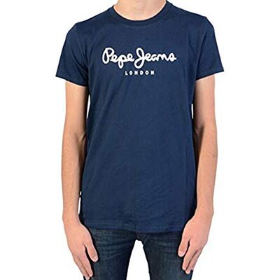 Pepe Jeans Pojkes konst t-shirt, Blå (marinblå 595), 11-12 År Pepe Jeans Pojkes konst t-shirt, Blå (marinblå 595), 11-12 År