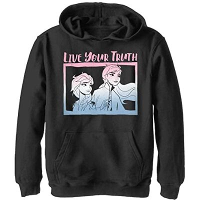 Disney Frozen 2 Live Your Truth Boy's huvtröja fleece, svart, liten, svart, S Disney Frozen 2 Live Your Truth Boy's huvtröja fleece, svart, liten, svart, S