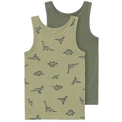 NAME IT NMMTANK Top 2P Sage Dino Noos T-tröjor, 86 bebis, Green (Sage), 86 NAME IT NMMTANK Top 2P Sage Dino Noos T-tröjor, 86 bebis, Green (Sage), 86