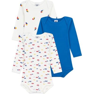Petit Bateau Set X3 Bod underkläder för baby Day (set med 3), variant 1_20, 6 M�nader Petit Bateau Set X3 Bod underkläder för baby Day (set med 3), variant 1_20, 6 M�nader